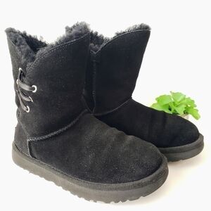 UGG Black Constantine Classic Boot Black Suede Shearling Boots Size 6